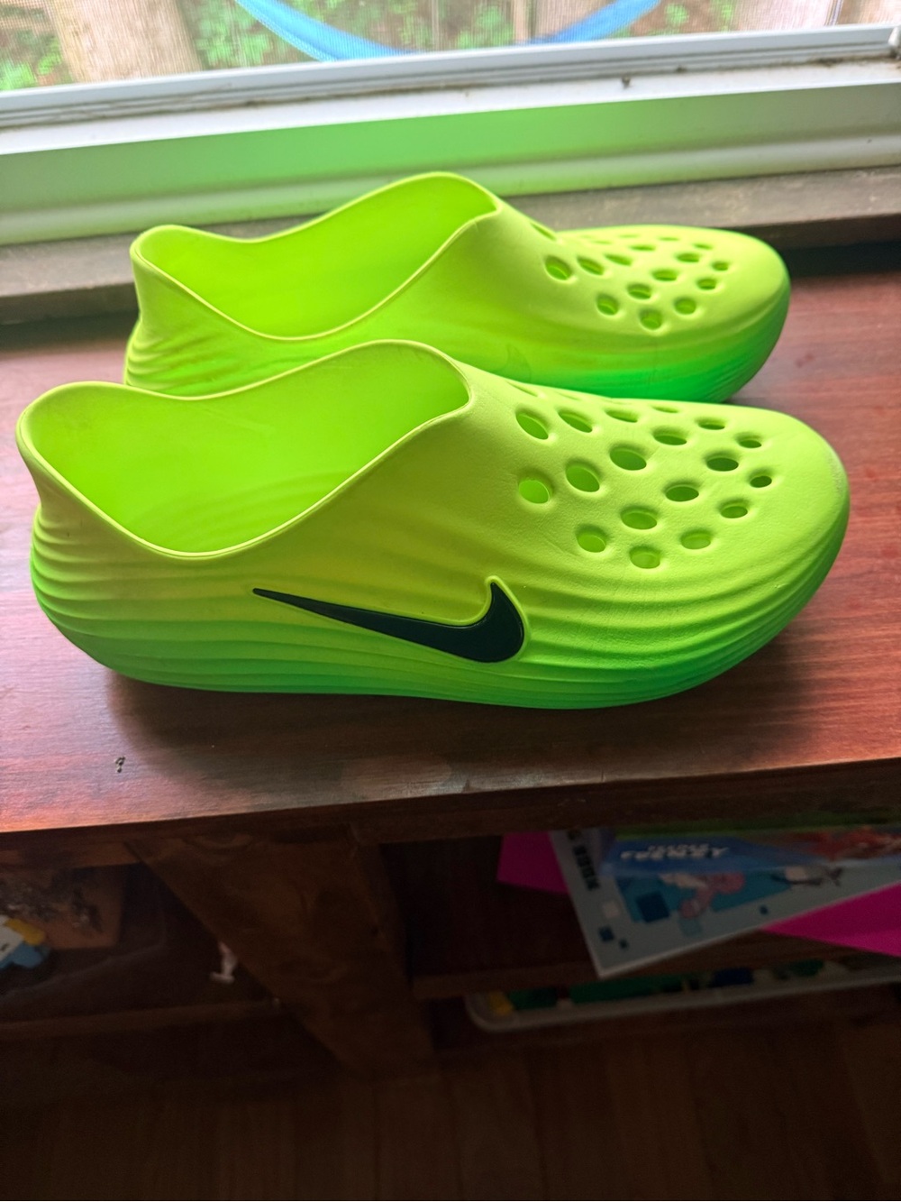 Nike Reactx Neon Green Slip-On Clog